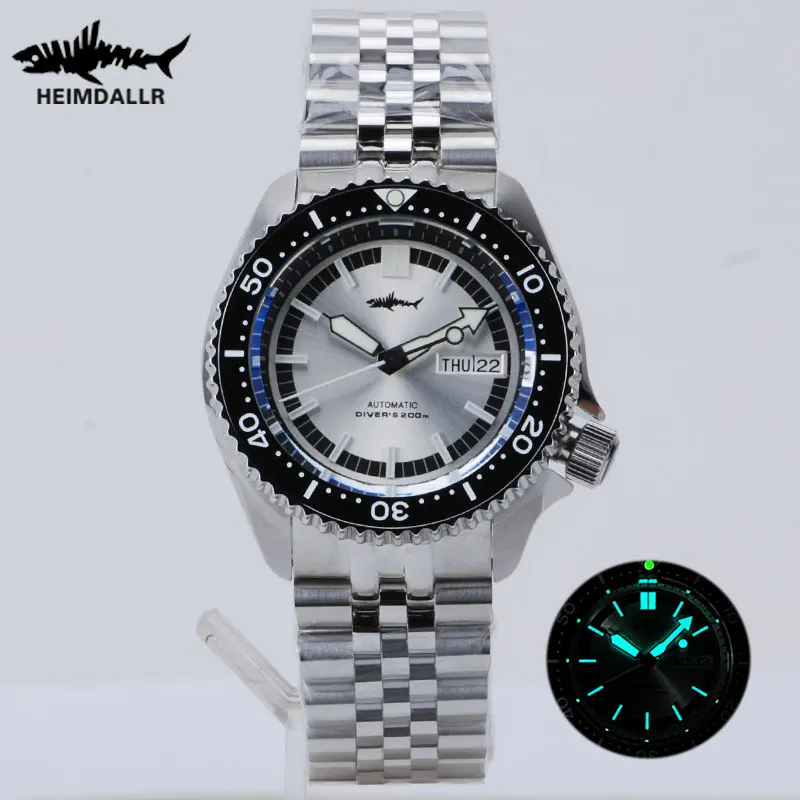 HEIMDALLR 007 Men Diver Mechanical Watches 200M Waterproof Sapphire Crystal Luminous NH36 Automatic Movement Vintage Men Watches