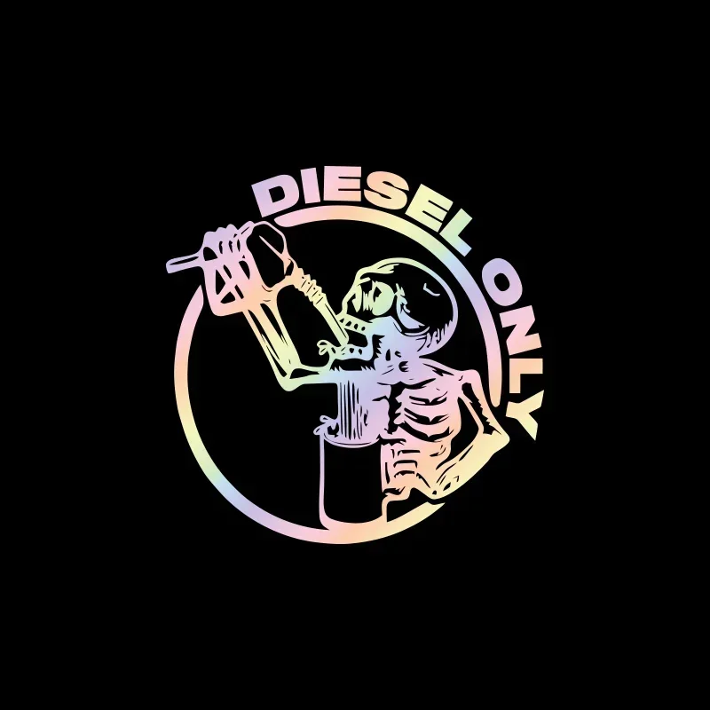 

Diesel Only Skull for Car Sticker Decoration Fuel Tank Cap Roundness Outdoor Sticker External Accessories Waterproof Vinyl Decal