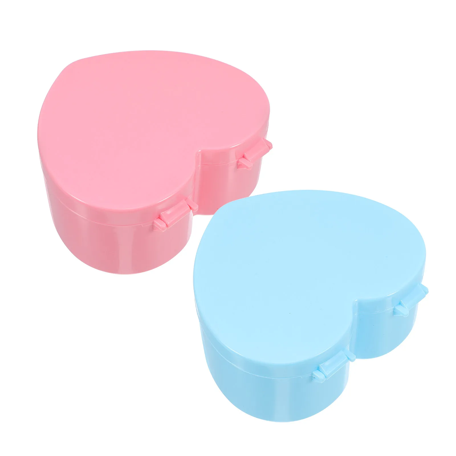 

2Pcs Heart-Shaped Jewelry Box Double Layer Portable Makeup Mirror Travel Organizer for Girls Necklaces Earrings Bracelets