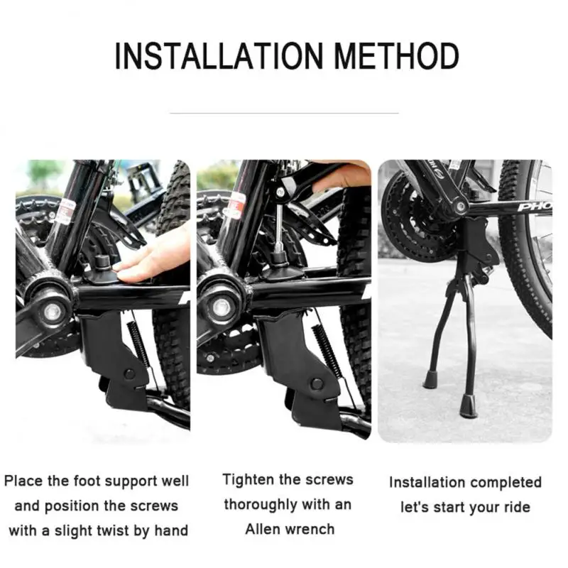 Double Leg Kickstand Bicycle Stand Bike Center Mount Foldable Heavy Duty Adjustable MTB Bike Kickstand Foot Support Dual Leg