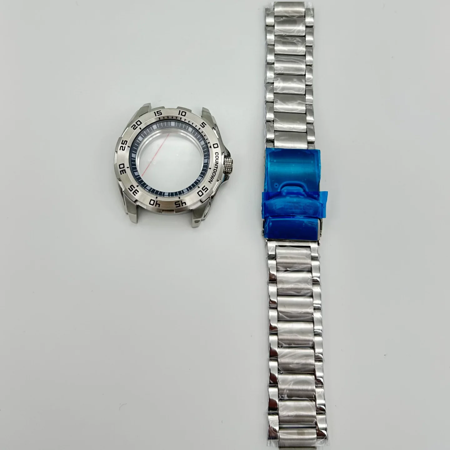 45.5mm Modified Monster Mechanical Watch Case Band, 316 Stainless Steel with Letter Pattern, Compatible with NH35/NH36 Movement