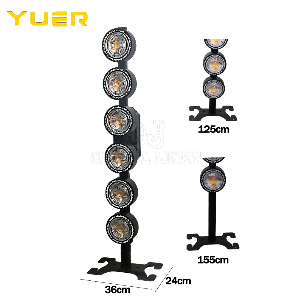 Yuer 6x50W COB LED + RGB Auxiliary LED Wall wash Retro light effect Backlight DMX512 for DJ disco Wedding party Club Stage Light