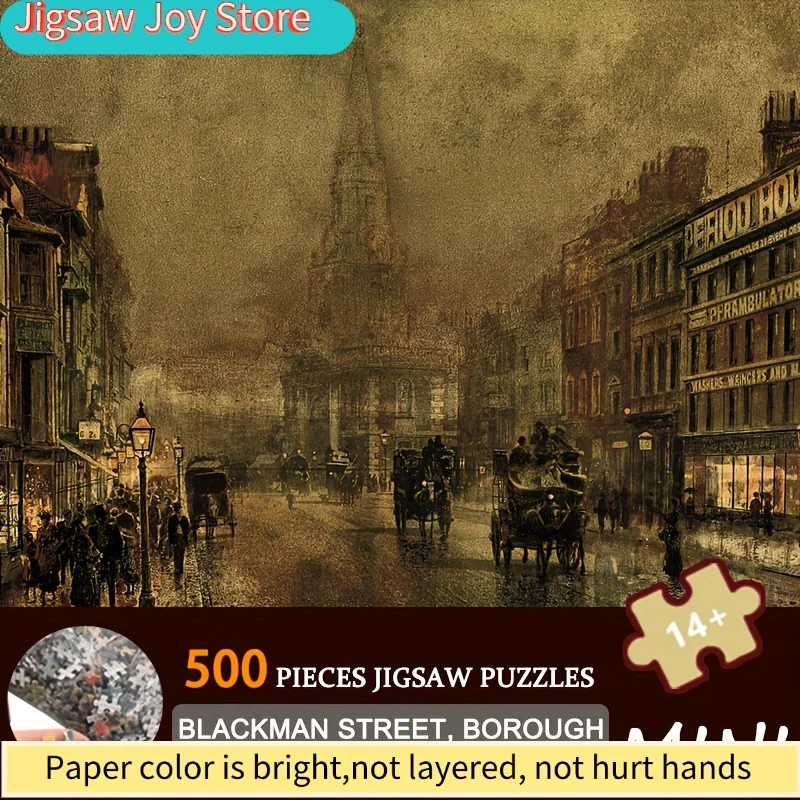 

Пазл Atkinson Grimshaw Blackman Street Borough, 15x10 дюймов, премиум-бумага, для взрослых, викторианский рождественский подарок