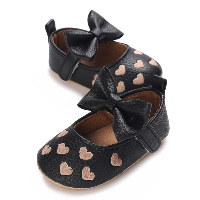 HAIZHIW جديد الحلو الطفل بولي Leather الجلود بيبي بوي فتاة طفل الأخفاف Moccs أحذية القوس هامش لينة سوليد عدم الانزلاق الأحذية سرير الأحذية