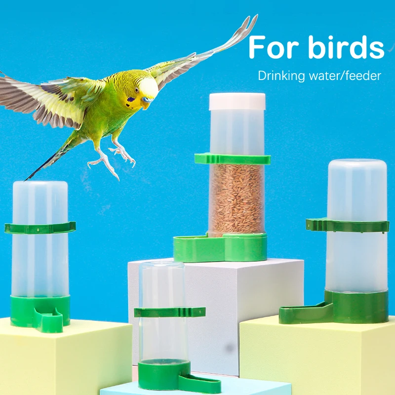 Bird Feeder Water Drinker Automatic Drinking Fountain Pet Parrot Cage Bottle Drinking Cup Bowls Pet Bird Supplies Dispenser