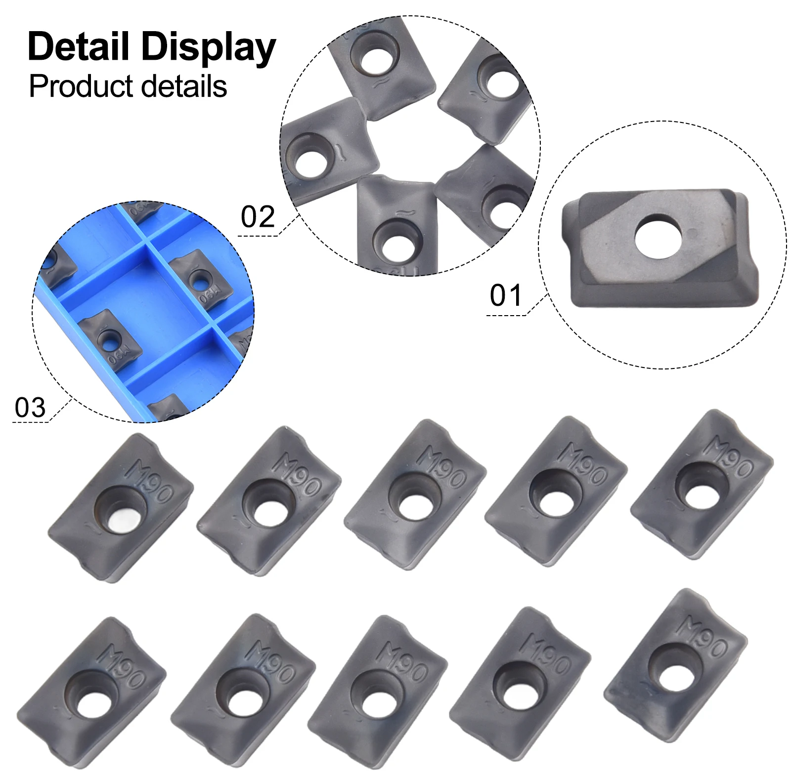 10Pcs APKT1003PDR IC908 Carbide Inserts Indexable Turning Tool For Steel Cast Iron For Semi Finishing Rough Machining CNC
