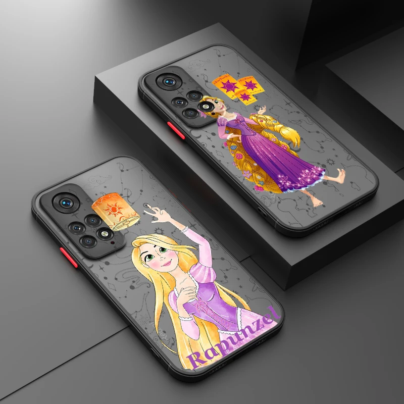 Tangled Rapunzel Disney For Xiaomi Note 12 11T 11S 11E 10S 10T 10 9T Pro Plus Frosted Translucent Phone Case