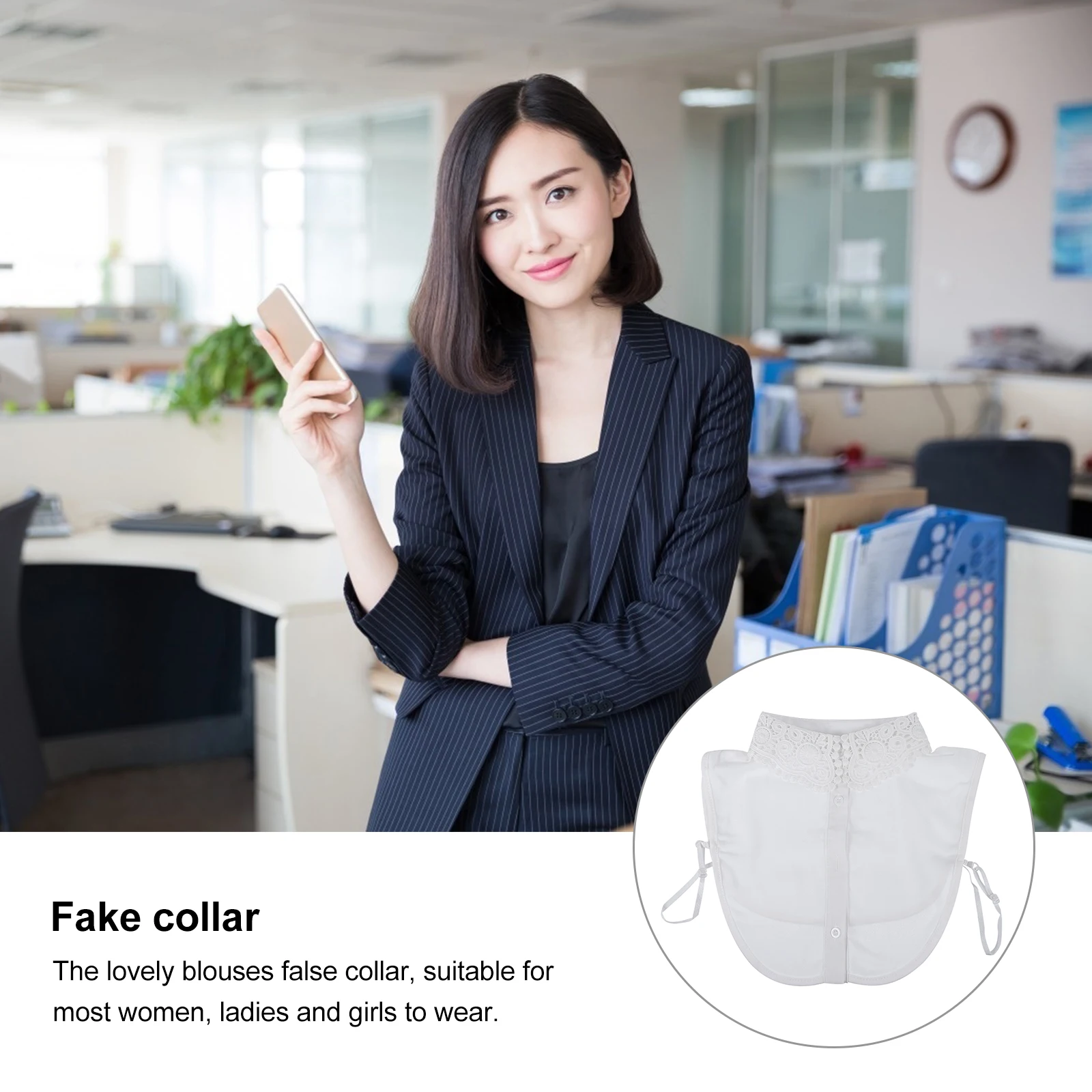 

Chiffon Fake Collar Detachable White Half Neck Women Shirt Accessory All match Sweet Style Charm Elegant Blouse