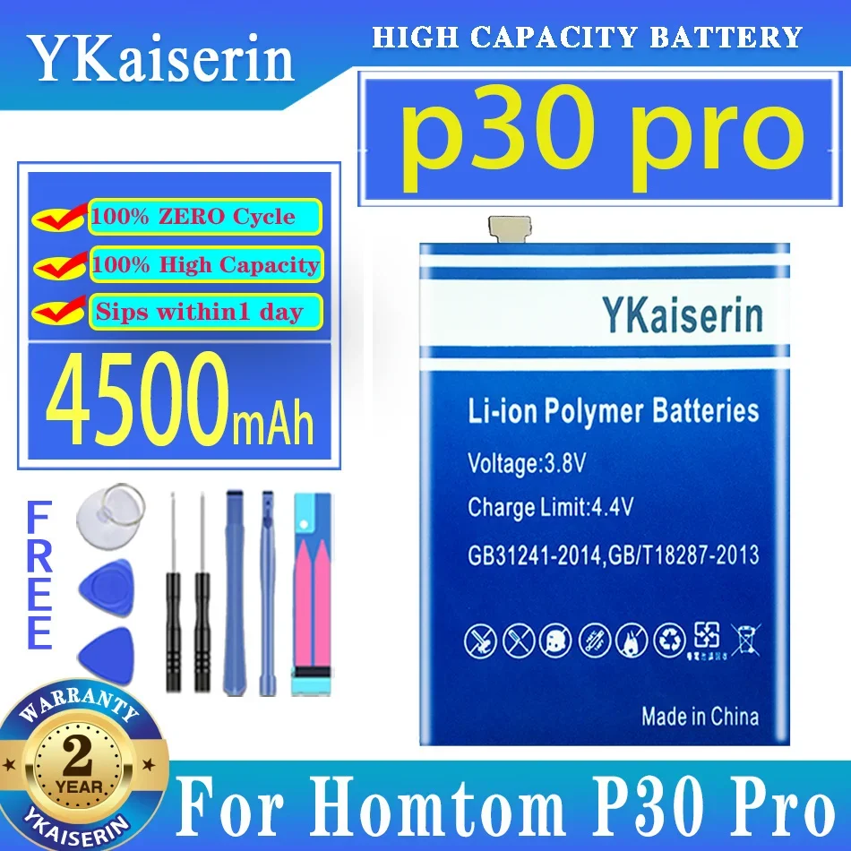 

YKaiserin 4500mAh Replacement Battery For Homtom P30 Pro Batteries