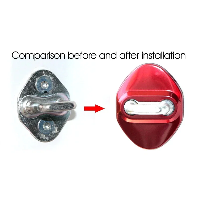 Stainless Metal Car Door Lock Protection Cover Anti-Rust Protection Stickers Fit for Ford Focus ST Kuga Fiesta Mondeo Vignale