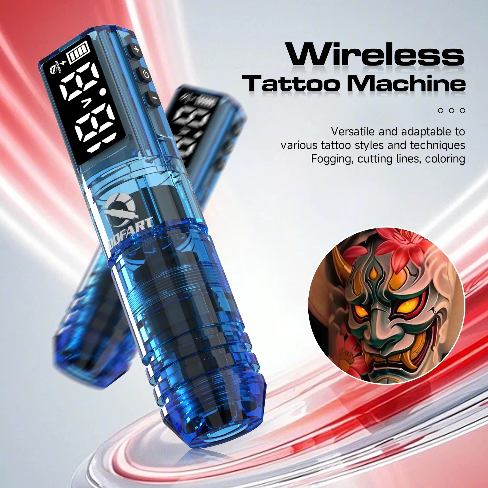 DQFART Wireless Tattoo Machine 1600mAh 6 Hours Battery Tattoo Pen Permanent Makeup Machines Tattoo Supplies Tattoo Accessories
