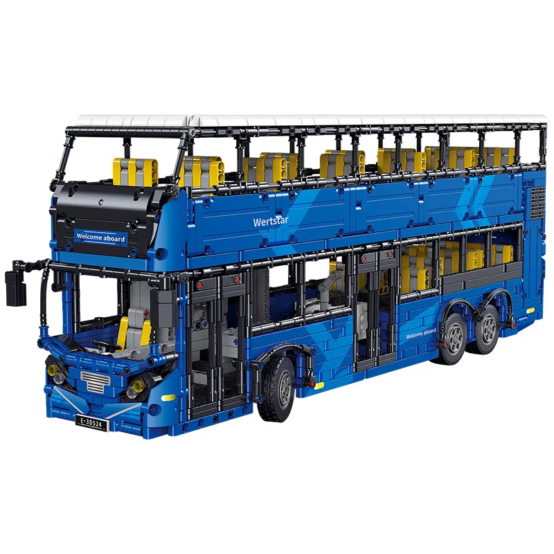 

Конструктор «Двухэтажный автобус» 2692 детали, технический синий городской транспорт, набор для сборки своими руками, игрушки для детей и взрослых, подарки