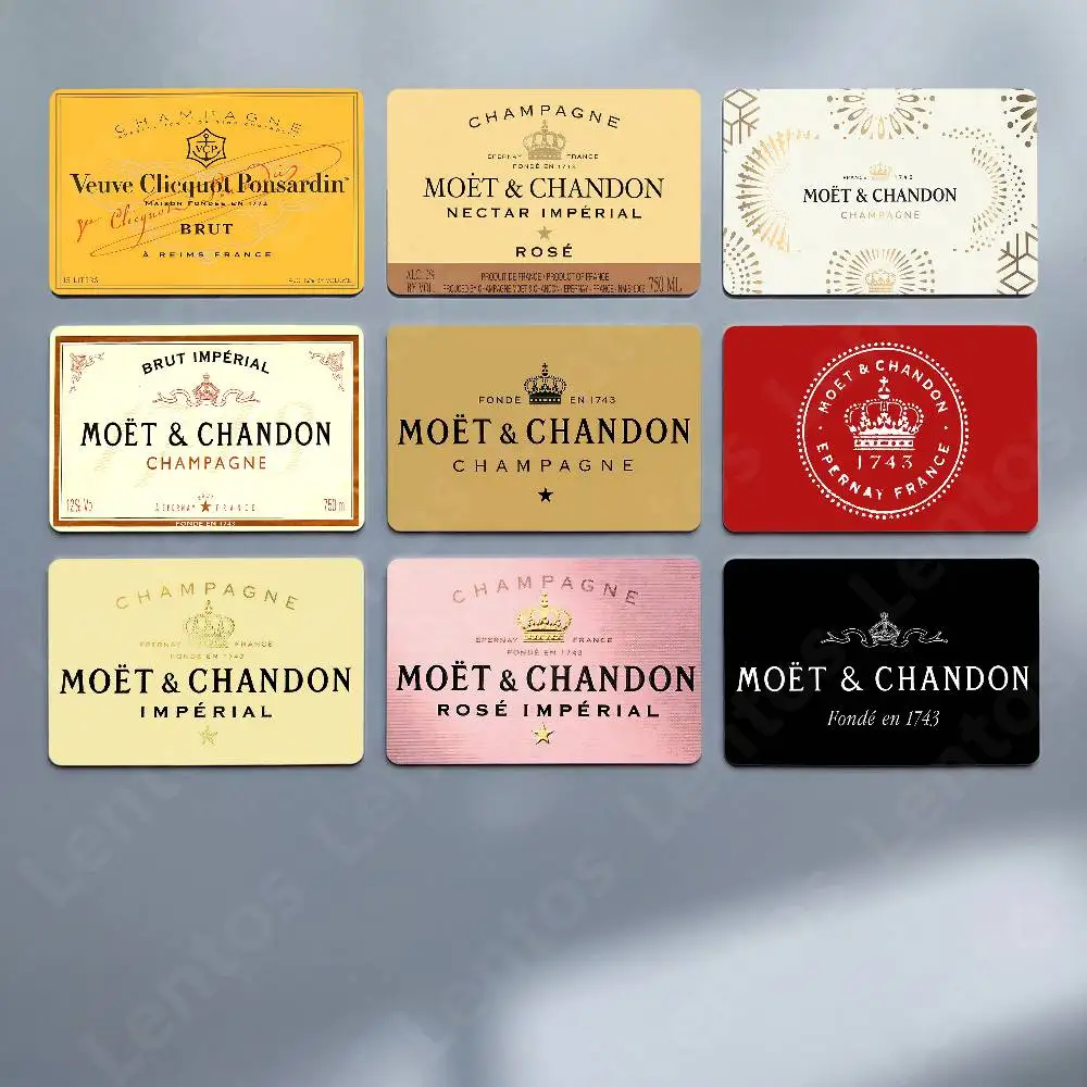 Protector de Tarjeta Bancaria con Logotipo Clásico de Champán M-Moet C-Chandon, Holográfico Láser