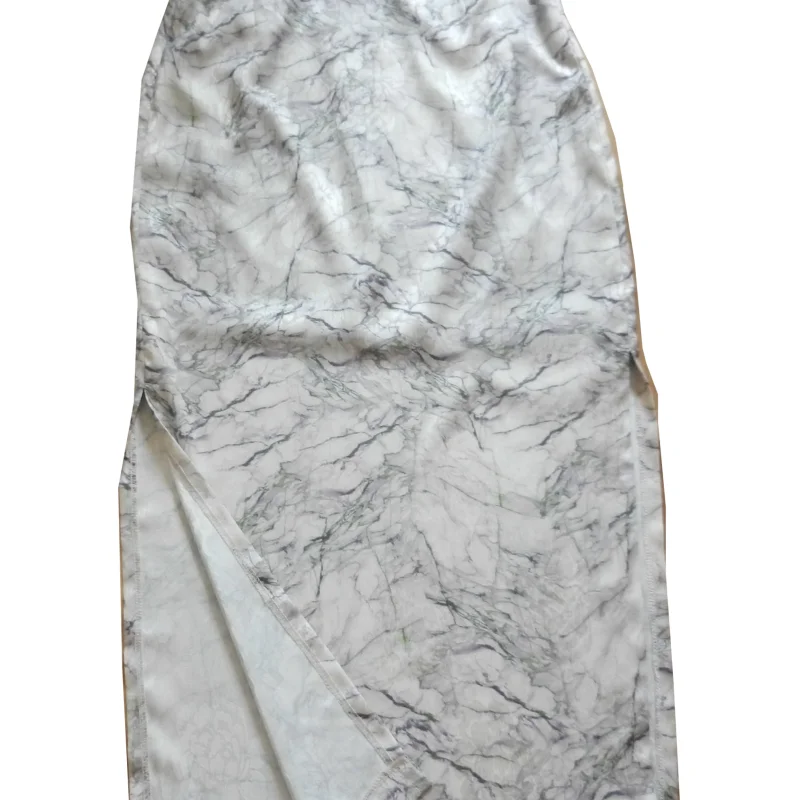 

Ele High-Waist Silk f-Length Long Skirt Comfortable Lightweight Spring Summer Faion Tourist Cool Sensation Women's S...