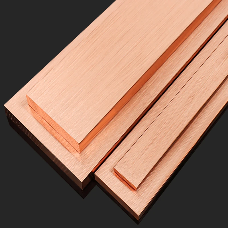 T2 Purple Copper Flat Strip Pure Red Copper Plate Copper Busbar Length: 200mm Thickness: 10mm 12mm~45mm