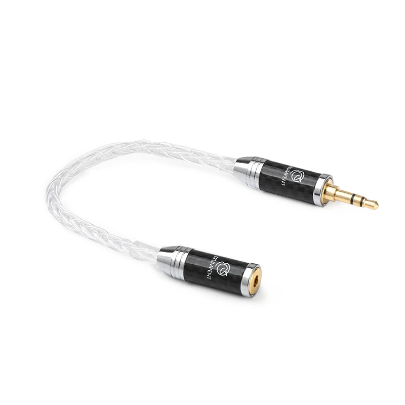 

2025 hot sale ERUMPENT Pure Silver 3.5mm 4.4mm Male to 3.5mm Female Conversion Audio Adapter Cable Computer Headphone 3.5 /4.4 M
