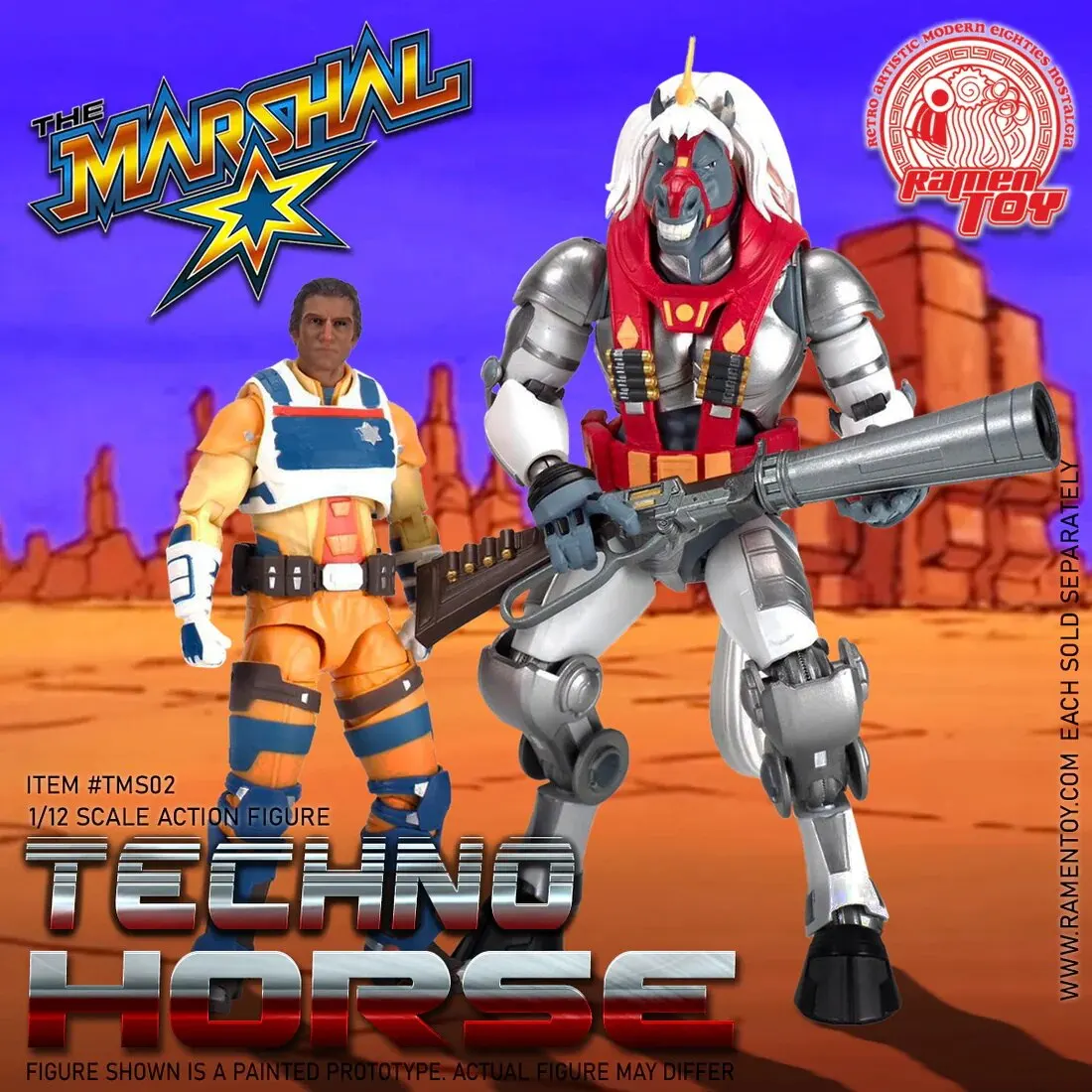 In Stock Ramen Toy Thirty-Thirty THE MARSHAL ITEM TNS02 TECHNO HORSE 1/12 Movability Model Toys BraveStarr 30/30 view 5