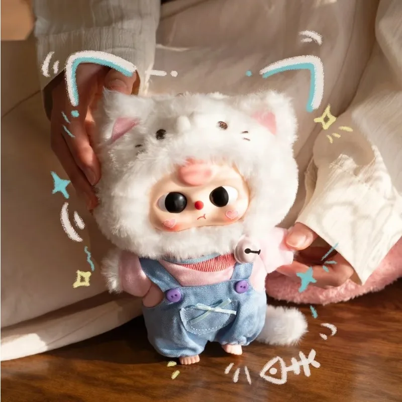 

New Baby Three Kitten Wardrobe Series Vinyl Doll Blind Box Bag Charm Action Figures Pendant Plush Dolls Cartoon Decor Toys Gift