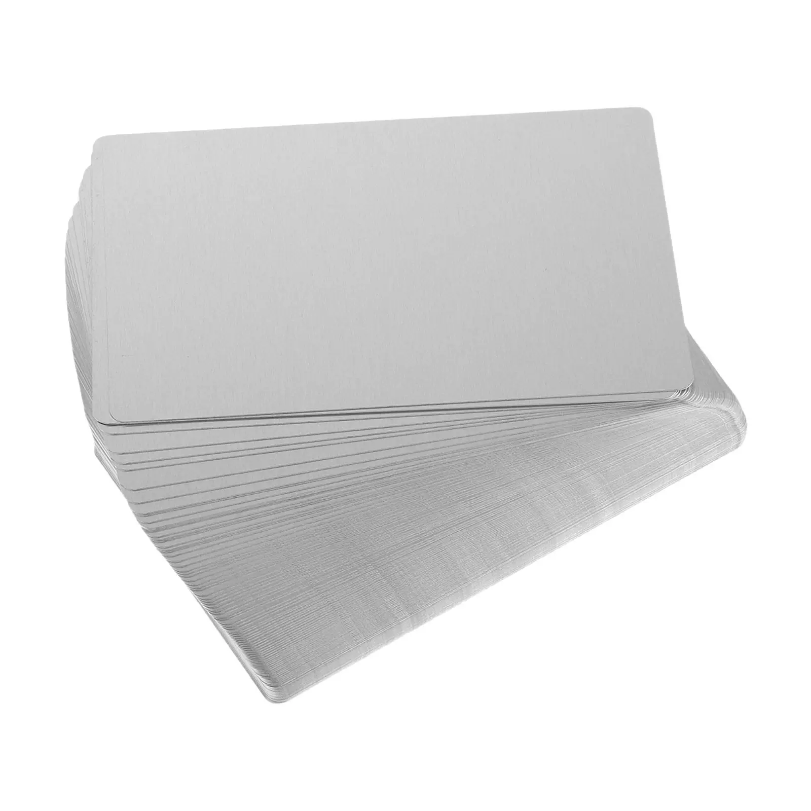 

200Pcs Blank Aluminum Laser Engraving Sheets Polished Silver 86x54x0.21mm DIY Office Business Cards Vip Name Plates Multipurpose
