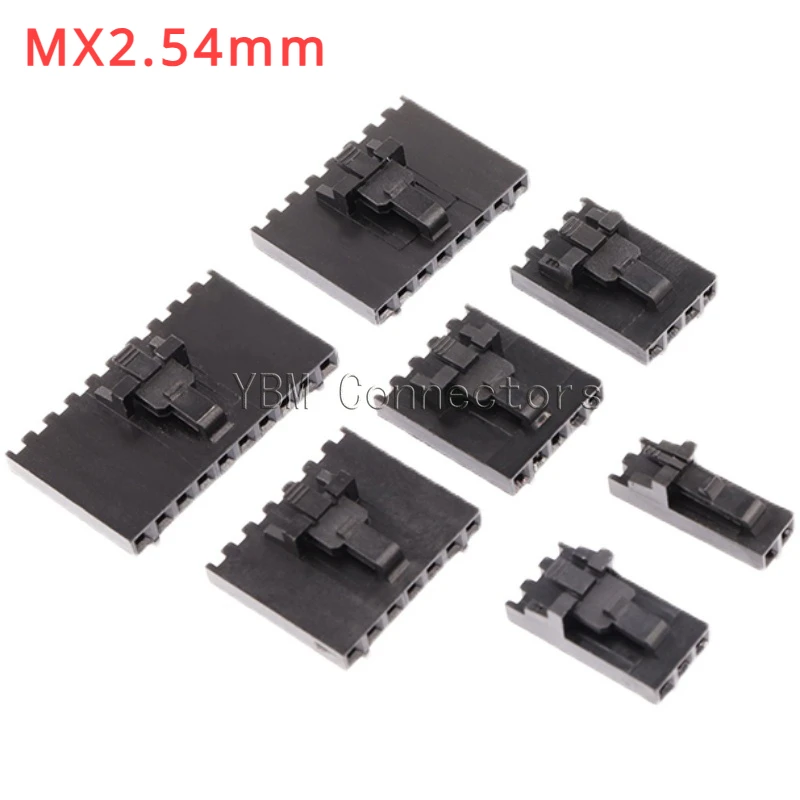 

20PCS MX2.54 2.54mm Pitch Dupont Connector With Buckle Single Row Housing 2P 3P 4P 5P 6P TJC8