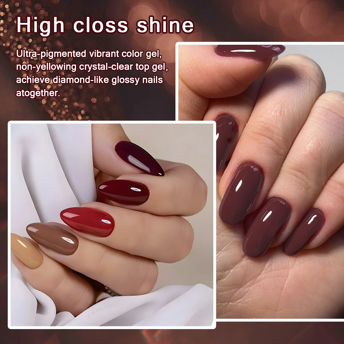 مجموعة طلاء أظافر جل بستة ألوان - تركيبة طويلة الأمد ومضادة للتقشير والتي يمكن إزالتها عن طريق التغطيب - مناسبة للمنزل الاحتفالي