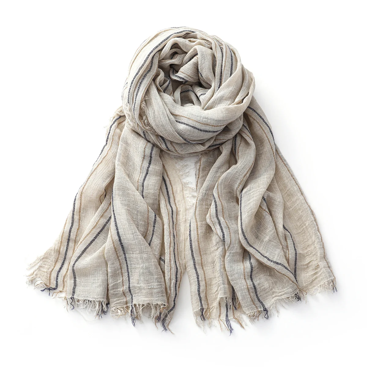 Mode Gestreiften Baumwolle Leinen Schal für Männer Frauen Herbst Winter Lange Weiche Tücher und Wraps Kurze Quaste Bufanda Männliche Zubehör – Detail 8