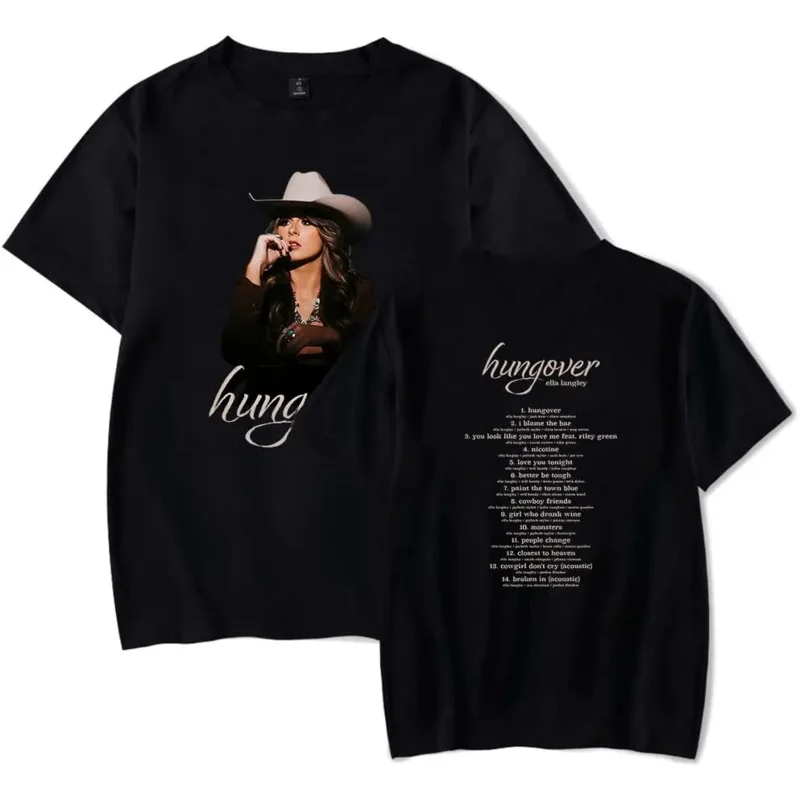 2025 yiyi2025yiyiElla Langley T-Shirt Hungover Album Merch für Männer und Frauen T-Shirt Kurzarm Top T-Shirt