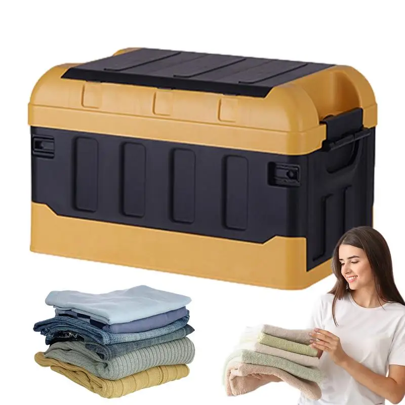 Camping Box Car Organizer Camping Box Wear-Resistant Large Capacity Foldable Storage Box For Cars Trucks SUVs