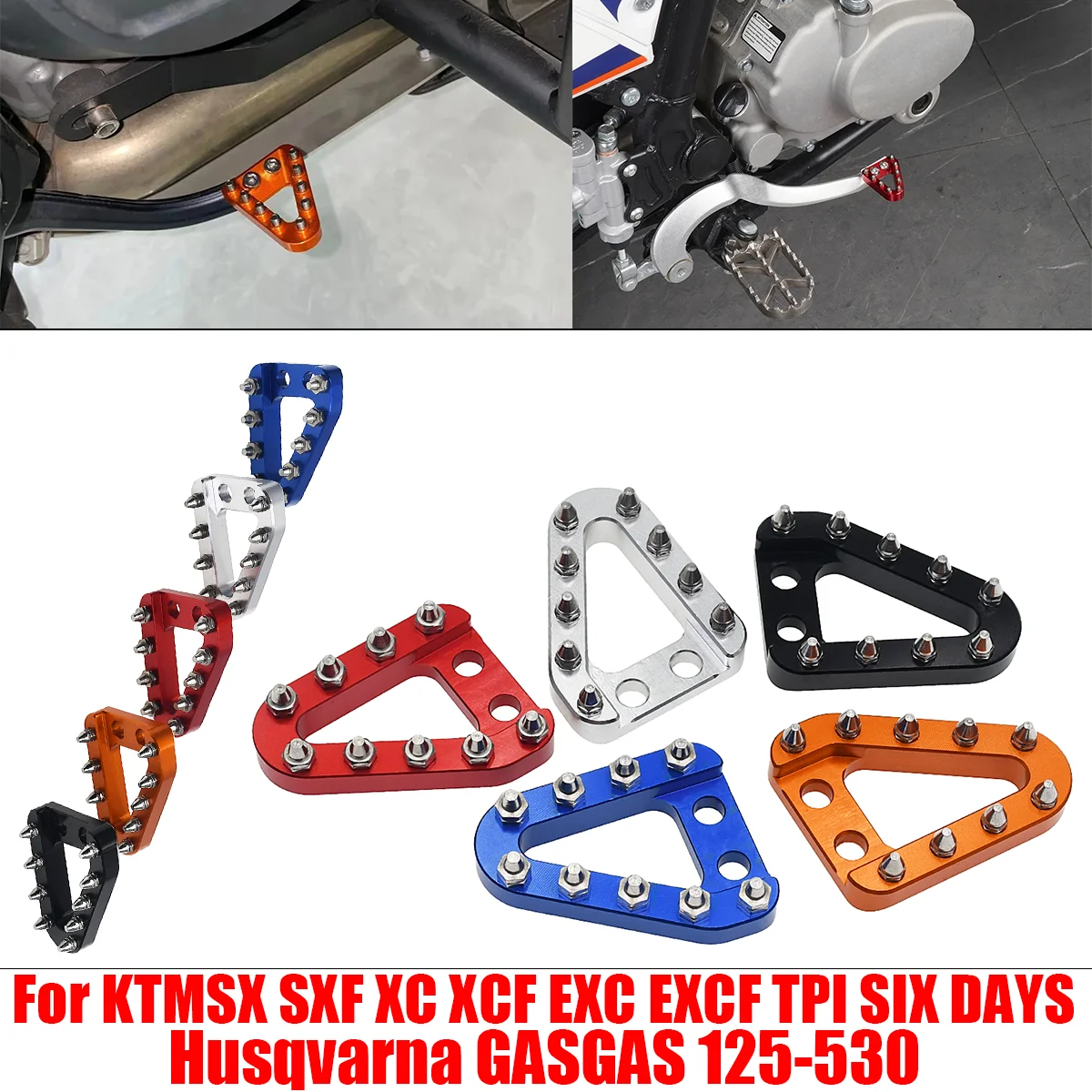 

CNC Machined Rear Foot Brake Pedal Lever Step Tip Plate Foot Peg Cover For KTM EXC EXCF SX SXF XC XCF XCW XCFW TPi 6D