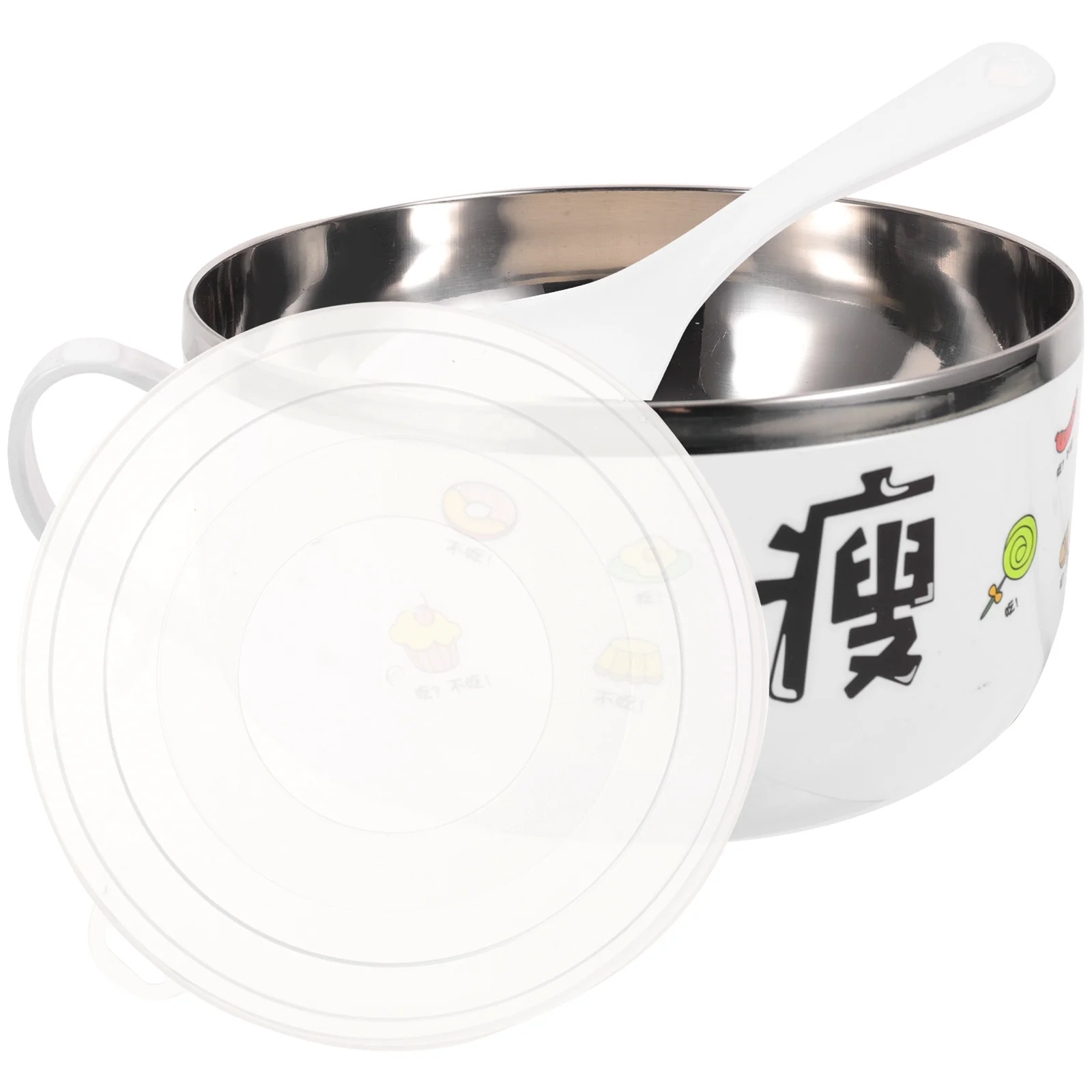 

Cartoon Instant Noodles Bowl Ramen Unbreakable Insulated Non-slip Large Capacity Stainless Steel Food Container Cute Design With