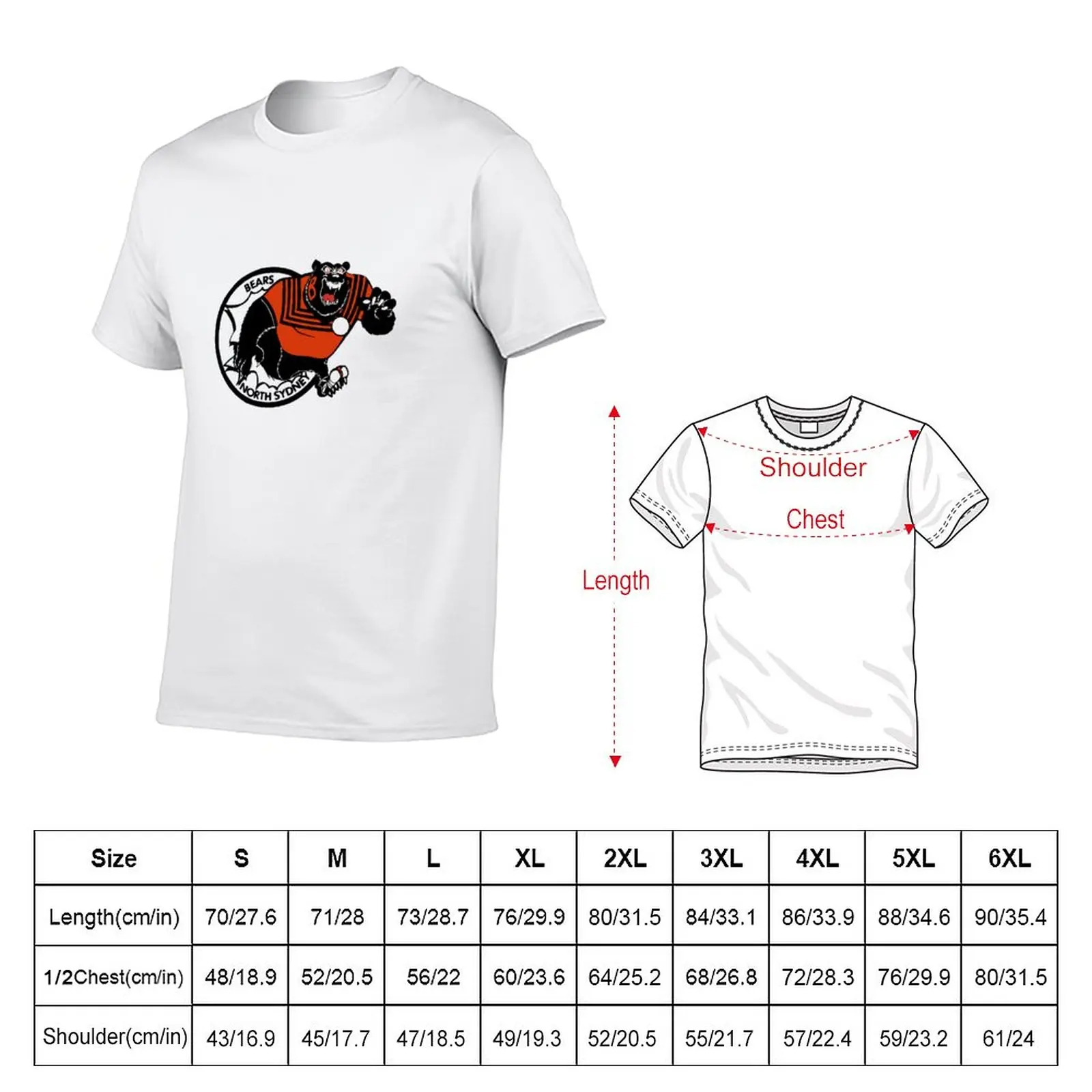 New North Sydney Bears Burst Logo T-Shirt blank t shirts boys t shirts Men's t-shirts