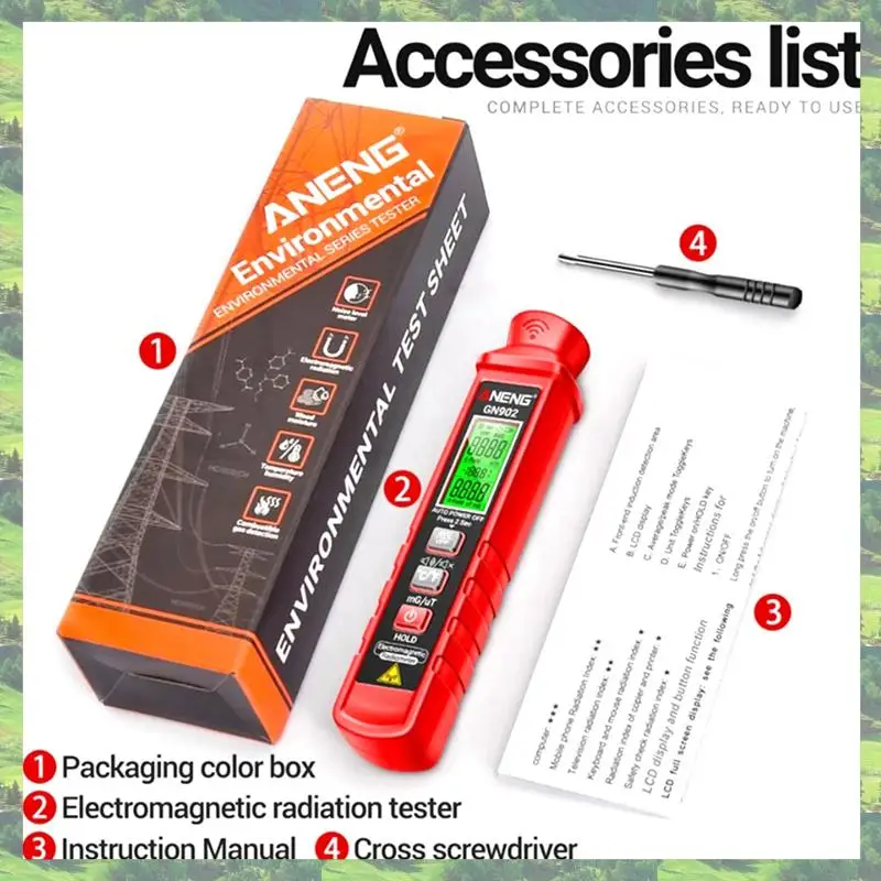 

A59Z- GN902 Electromagnetic Radiation Detector Radiation Analyzer With LCD Backlight Screen