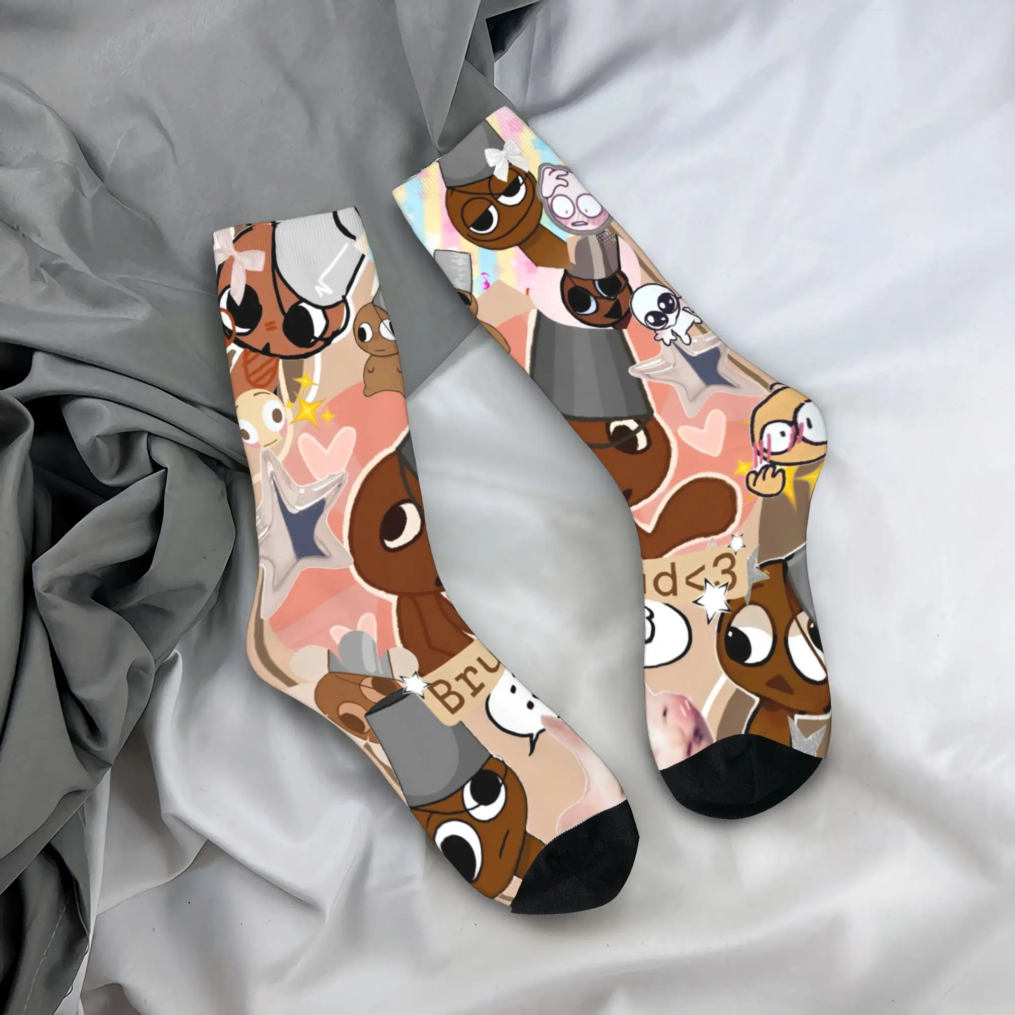 

Чулки с героями мультфильмов Sprunki, винтажные носки для взрослых и мужчин, теплые мягкие носки, осенние нескользящие носки для занятий спортом на открытом воздухе, подарок