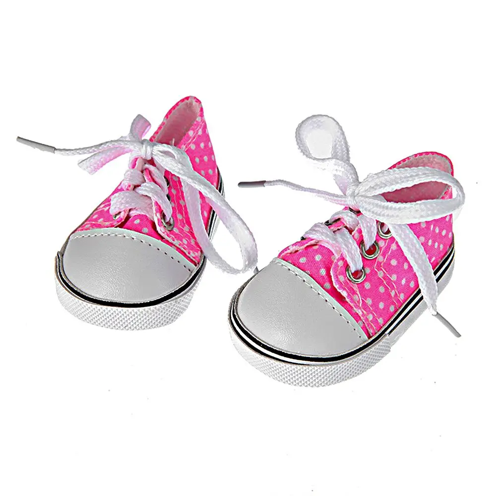 7cm Mini 18 Inches Doll Birthday Gifts Doll Accessories Wave point Shoes Doll Shoes Canvas Shoes