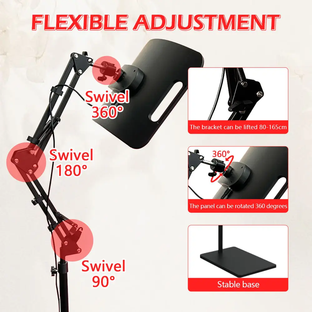 Panel de terapia de luz roja con soporte ajustable, dispositivo de luz infrarroja cercana LED de doble Chip de 660 y 850 nm para la salud de la piel, alivio del dolor
