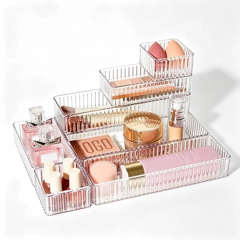 Stackable Jewelry Storage Box Transparent Makeup Drawer Storage Container,suit for Cosmetics,toiletries and Jewelry Accessories