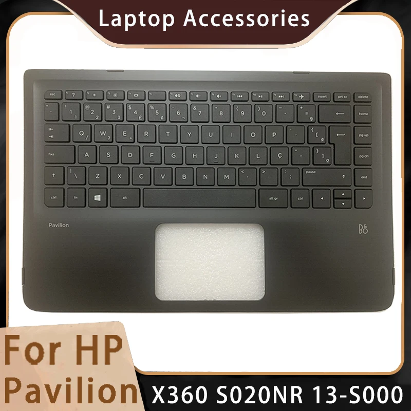 New For HP Pavilion X360 S020NR 13-S000 Replacemen Laptop Accessories Palmrest/Keyboard Large Enter Black Brazilian