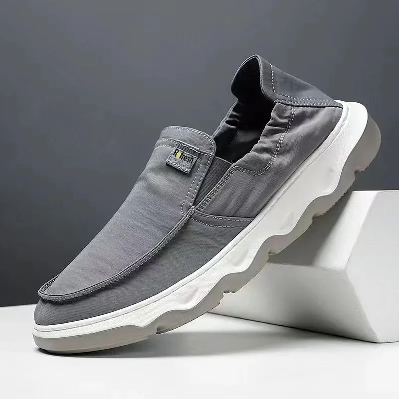 

Breathable Men's Canvas Shoes, Comfortable and Casual Slip on Shoes, Lazy Shoes, Wear-resistant Beijin Cloth Shoes, Large Size