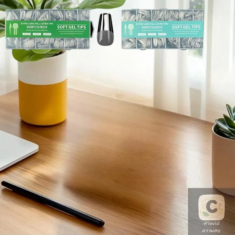 600個入り ショートアーモンドネイルチップ ソフトジェルネイルチップ フルカバー付け爪 アクリルネイル マニキュア サロン ホーム プレスオンネイル