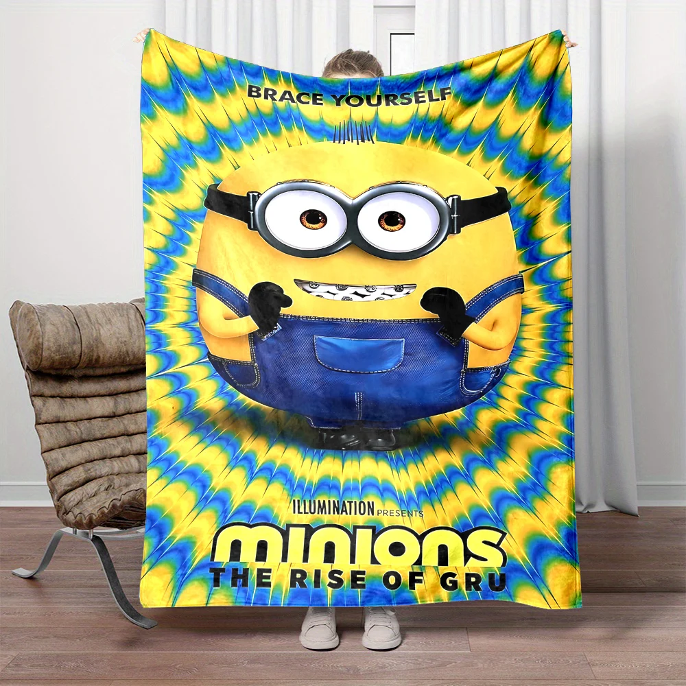 Minions Character Printed Blanket for Home Travel Soft and Comfortable Blanket for Adults and Children Cartoon Warm Blanket Gift