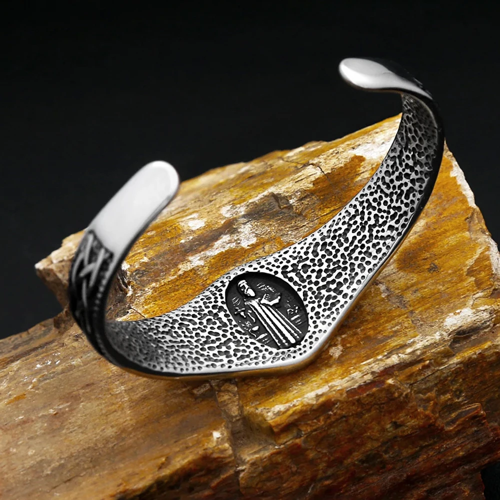 Fashion Saint Benedict CSPB Bracelet For Men Women Gift Stainless Steel New Cross Opening Bangles Biker Jewelry Dropshipping