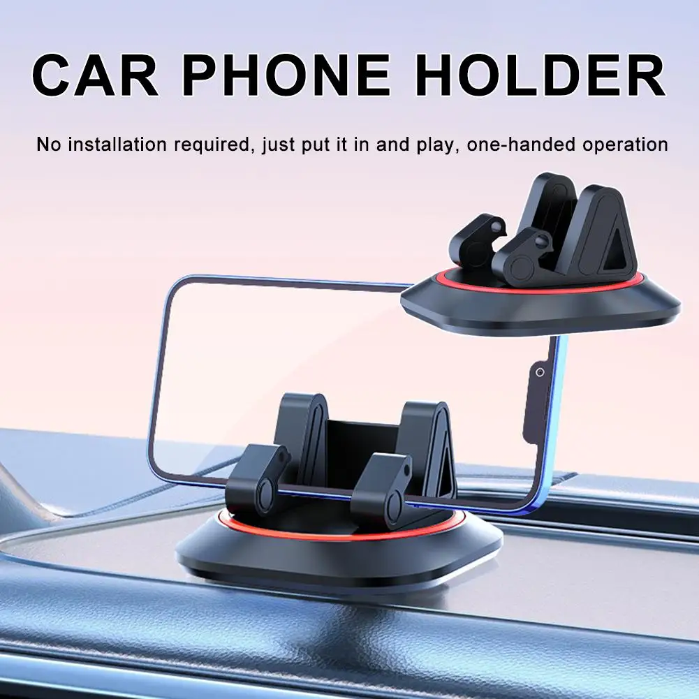 

360° Rotating Car Phone Holder Dashboard Holder with Anti-slip Pad for IPhone Car Accessories J5P8