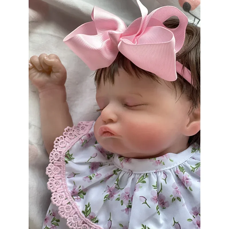 45CM Finished Dolls Reborn Baby Doll Rosalie Newborn Lifelike Baby with Details Painted Veins Handmade Art Doll Muñecas Reborn