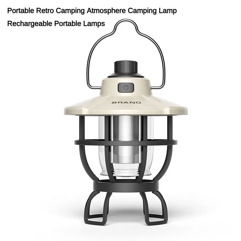 

Уличная водонепроницаемая лампа для кемпинга, портативная лампа для кемпинга в стиле ретро с USB, перезаряжаемая портативная лампа для лошади, освещение для палатки и кемпинга
