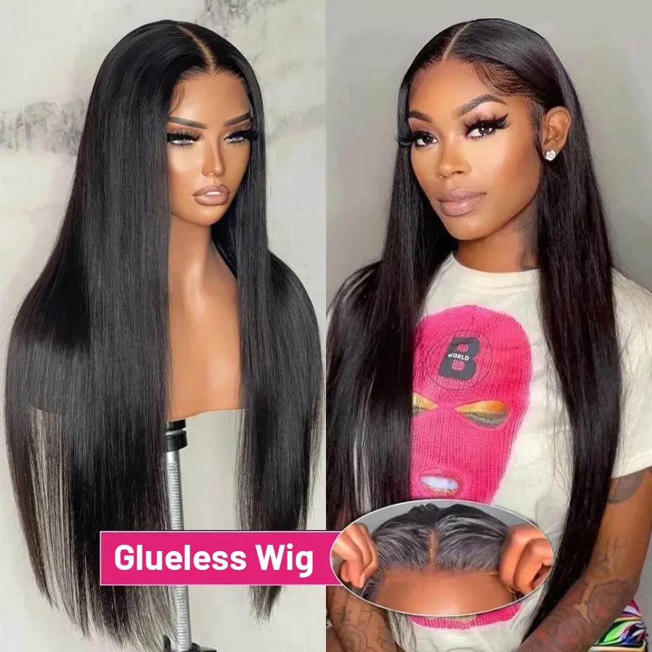 

Glueless Wig 30 34 Inch Bone Straight 180% Lace Closure Wigs For Human Hair Pre plucked 6x4 5x5 Transparent Lace Wig MYLOCKME