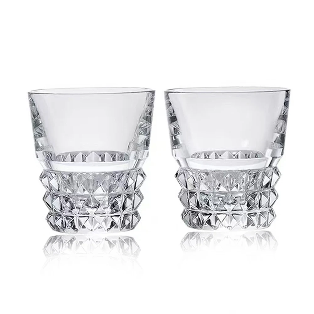 

Handcrafted Edo Kiriko Crystal Cocktail Whiskey Glasses Tumbler, Hand Cut Old Fashioned Glasses, 250 ml