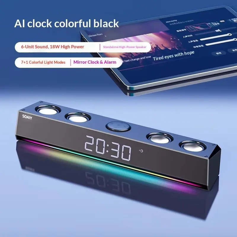 4-Driver Bluetooth Soundbar Wireless/AUX PC Gaming Speaker with Powerful Bass Hi-Fi Audio for Desktop Setup TV Computer Esports