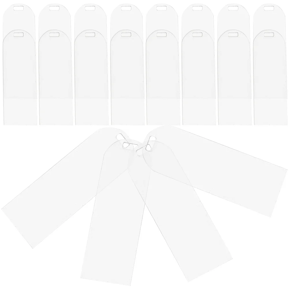 20 Pcs Transparent Blank Bookmark Multi-use Bookmarks Page Marker DIY Acrylic Label Reading