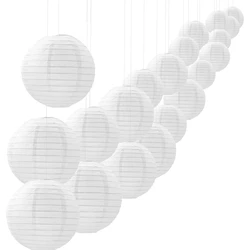 20 piece set of white lanterns, 4 inches to 12 inches, New Year's Day and New Year decorations, hanging decorations, lanterns,