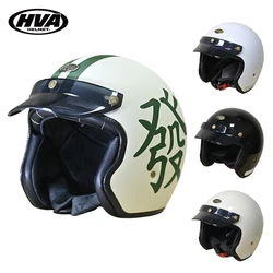 HVA 3/4 Retro Helmet Motorcycle Opening Vintage Motorcycle Helmet for Men & Women Classic Retro Open Face Design